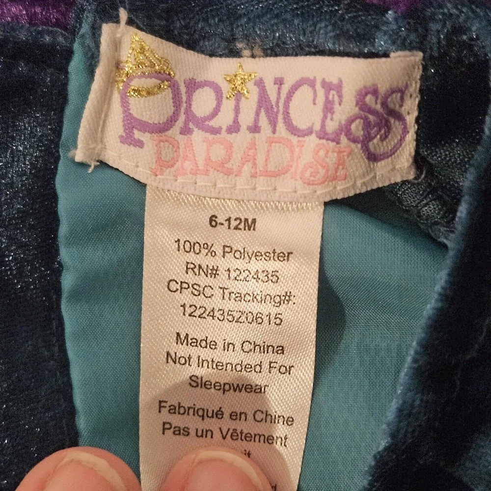Princess Paradise Peacock Costume Infant 6-12M Teal Purple Plush Bodysuit